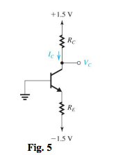 Solved Design the circuit in Fig. 5 to establish IC=0.2mA | Chegg.com