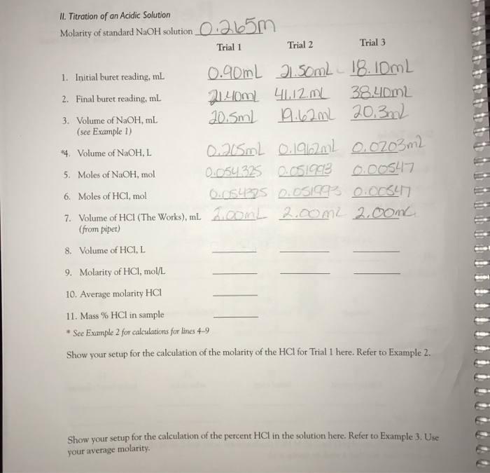 Solved Molarity of standard NaOH solution _______ Show your | Chegg.com