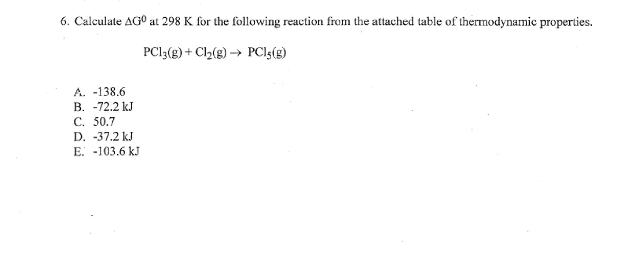 Solved Calculate Delta G^0 at 298 K for the following | Chegg.com