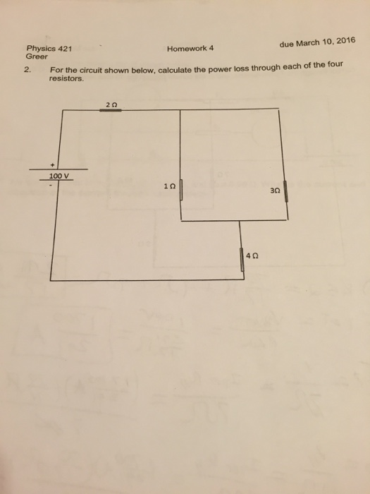 Solved For the circuit shown below, calculate the power loss | Chegg.com