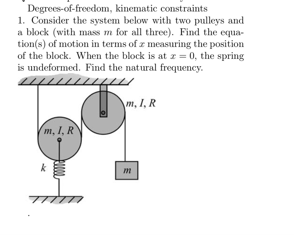 Solved Degreesoffreedom, kinematic constraints Consider