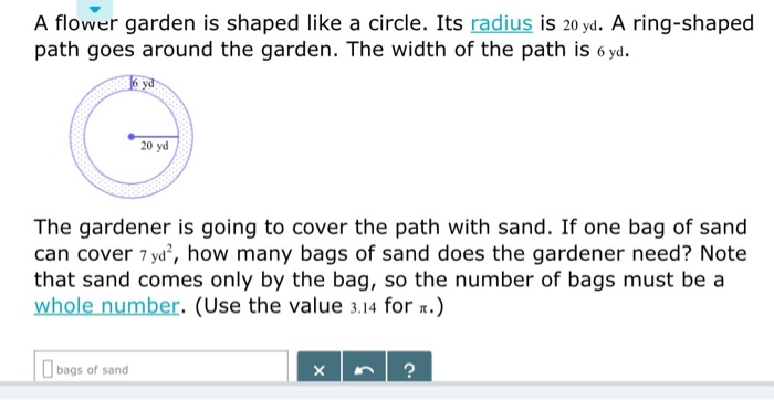 Solved: A Flower Garden Is Shaped Like A Circle. Its Radiu... | Chegg.com