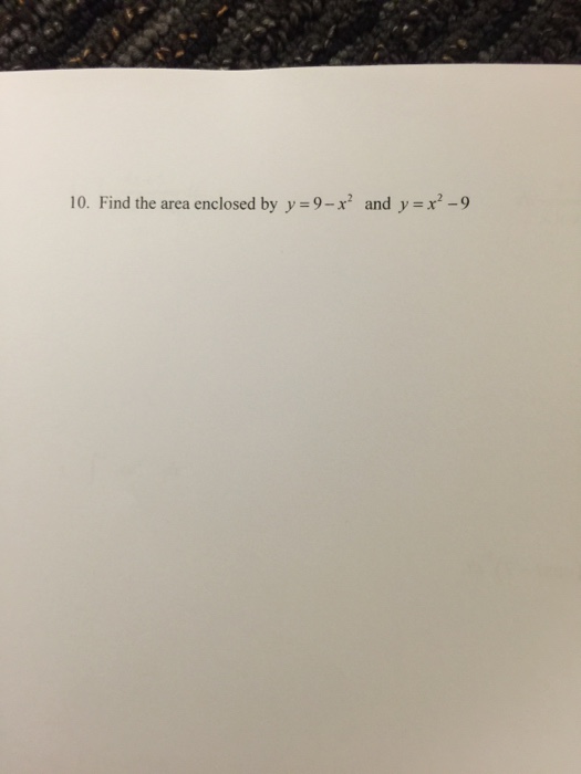 Solved Find The Area Enclosed By Y 9 X 2 And Y X 2 9 Chegg