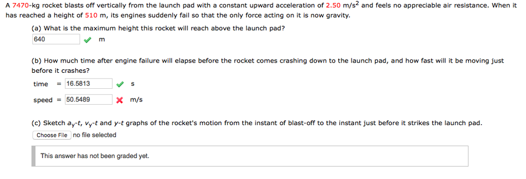 Solved A 7470 kg rocket blasts off vertically from the | Chegg.com