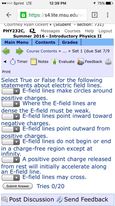 Solved Select True Or False For The Following Statements | Chegg.com