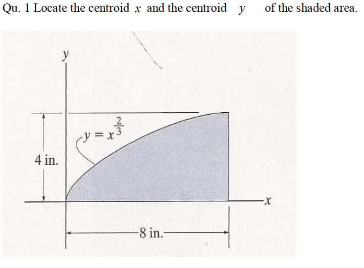 Solved Qu 1 Locate The Centroid X And The Centroid Y Of The