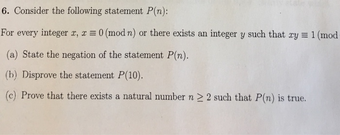 Solved Consider the following statement P(n): For every | Chegg.com