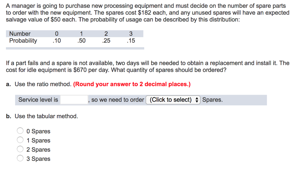 Solved A manager is going to purchase new processing
