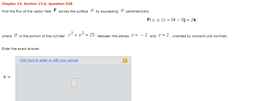 Solved Find The Flux Of The Vector Field F Across The