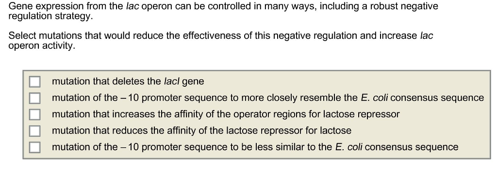 Solved: Gene Expression From The Lac Operon Can Be Control... | Chegg.com