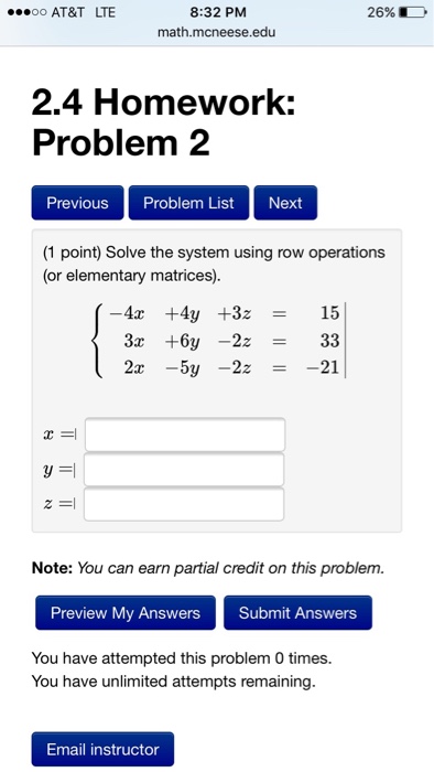 Solved Solve the system using row operations or elementary