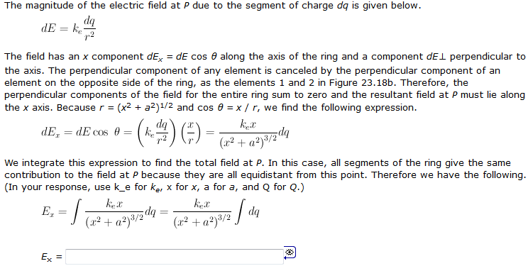Solved The magnitude of the electric field at P due to the | Chegg.com