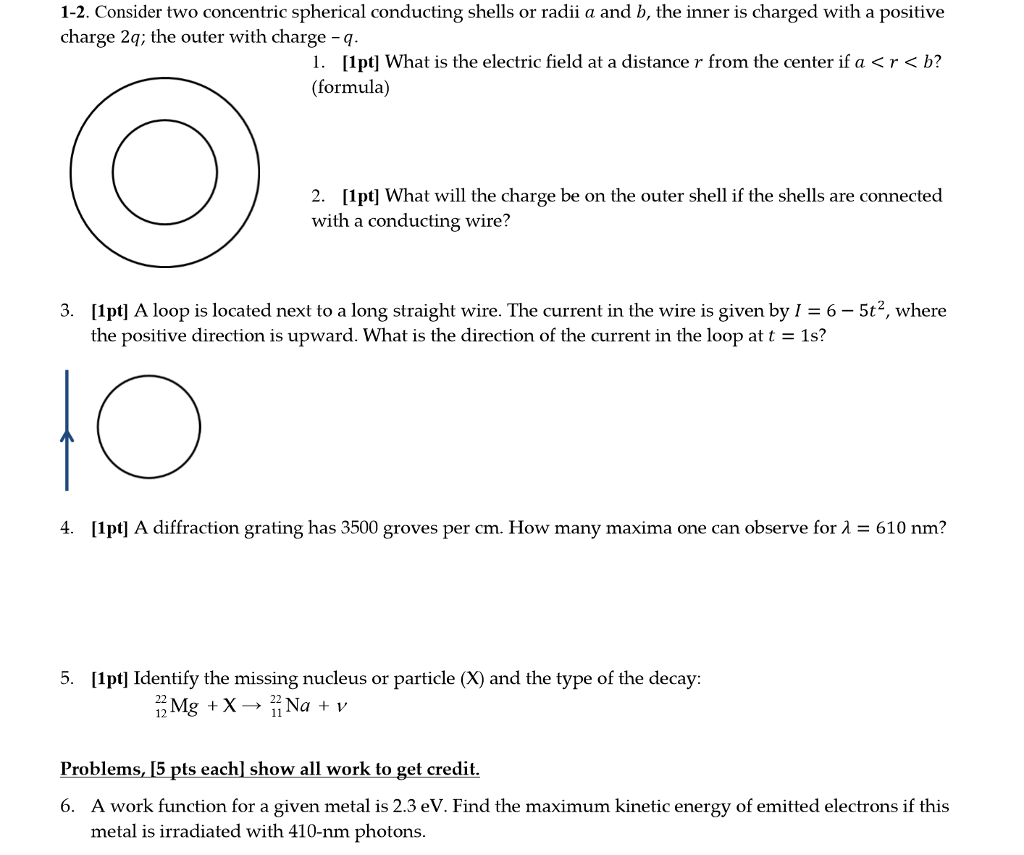 Solved Consider Two Concentric Spherical Conducting Shells | Chegg.com