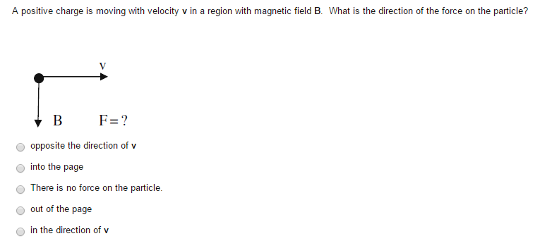 Solved A positive charge is moving with velocity v in a | Chegg.com
