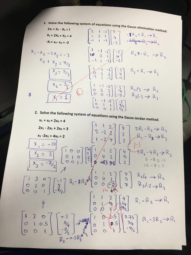 Solve The Following System Of Equations Using Gaussian Elimination Method Brian Harringtons 9816