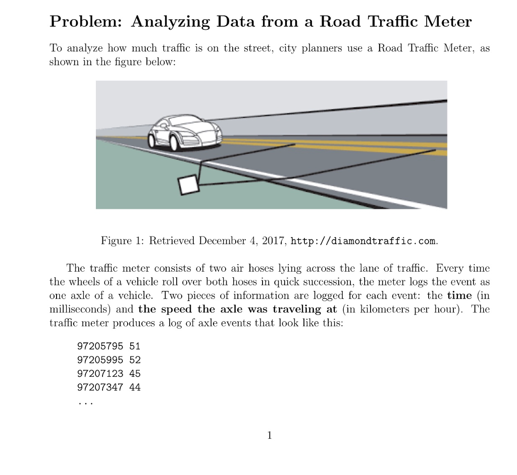 Solved Problem Analyzing Data from a Road Traffic Meter To