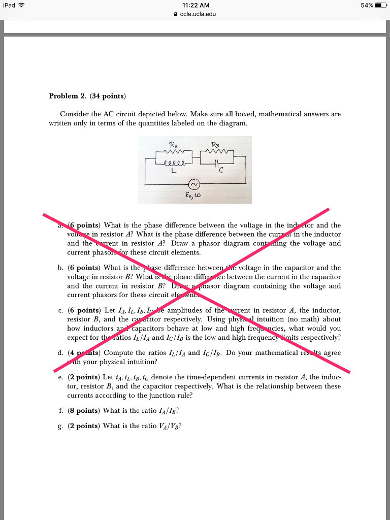 Solved Consider The Ac Circuit Depicted Below Make Sure All