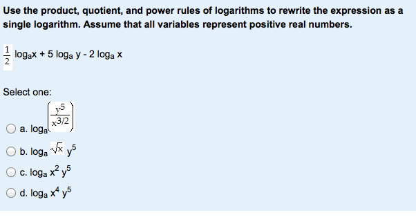 Solved Use The Product Quotient And Power Rules Of Chegg Solved Use The Product Quotient And Power Rules Of Chegg