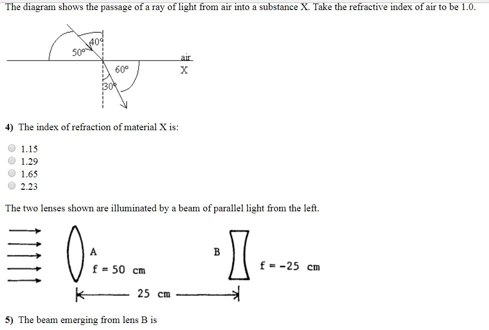 Solved The diagram shows the passage of a ray of light from | Chegg.com