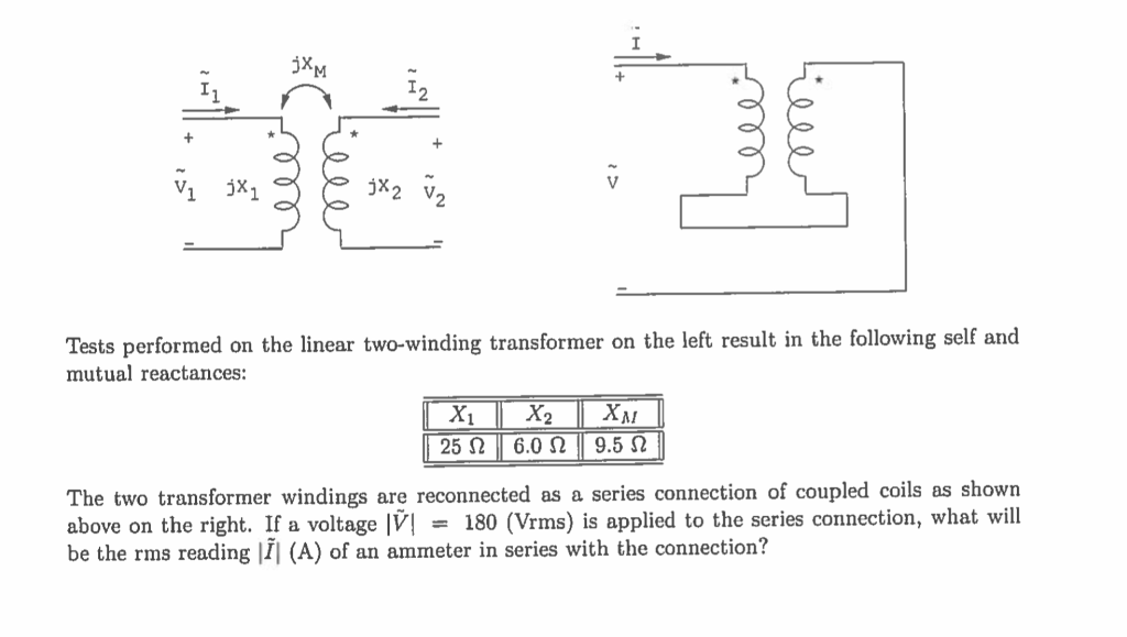 Solved Tests performed on the linear two-winding | Chegg.com