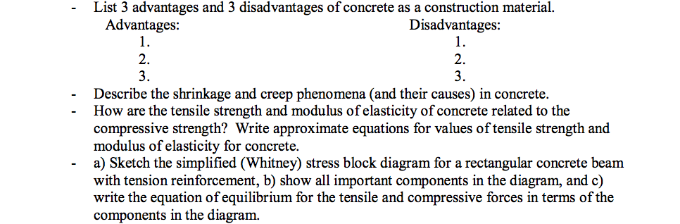 solved-list-3-advantages-and-3-disadvantages-of-concrete-as-chegg