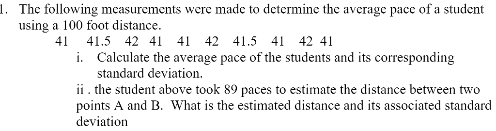 Solved The following measurements were made to determine the | Chegg.com