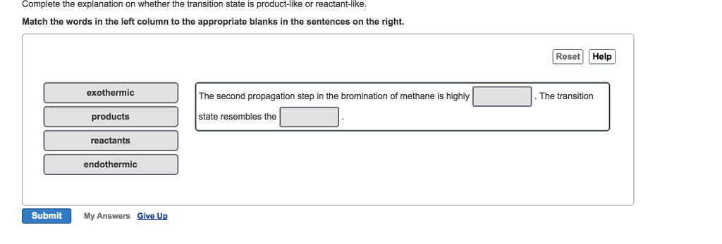 Solved Part A Select the structure of the transition state | Chegg.com