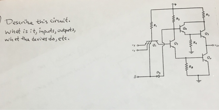 Solved Describe the circuit. What is it, inputs, outputs, | Chegg.com