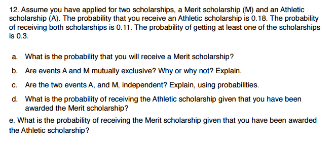Solved 12 Assume You Have Applied For Two Scholarships A Chegg Solved 12 Assume You Have Applied For Two Scholarships A Chegg