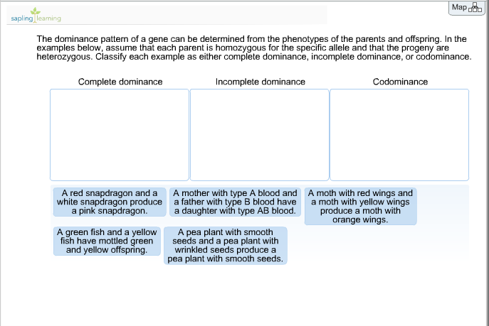 Solved Map pling The dominance pattern of a gene can be | Chegg.com