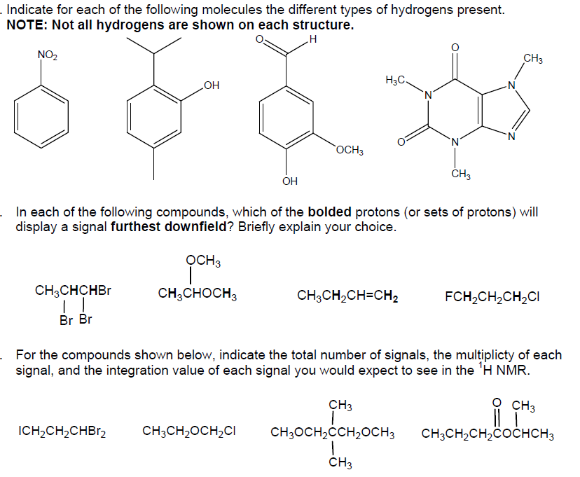 Solved Indicate for each of the following molecules the | Chegg.com