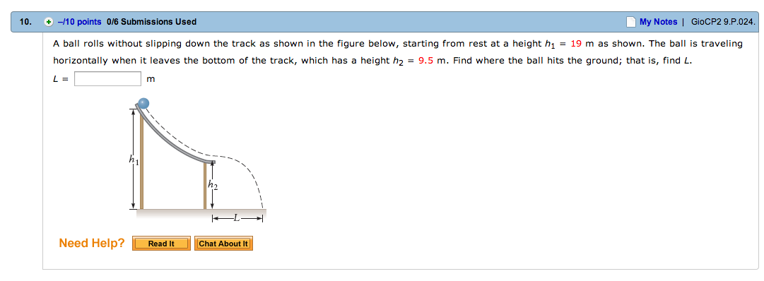 solved-a-ball-rolls-without-slipping-down-the-the-track-as-chegg