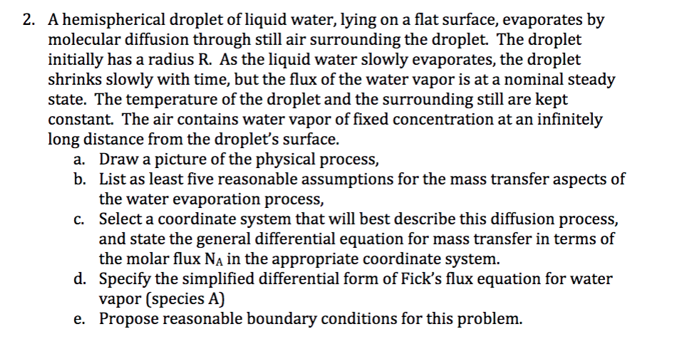 Solved Mass Transfer Problem: Please Answer All Parts As | Chegg.com