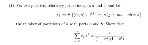 Solved Fix Two Positive, Relatively Prime Integers A And B, | Chegg.com