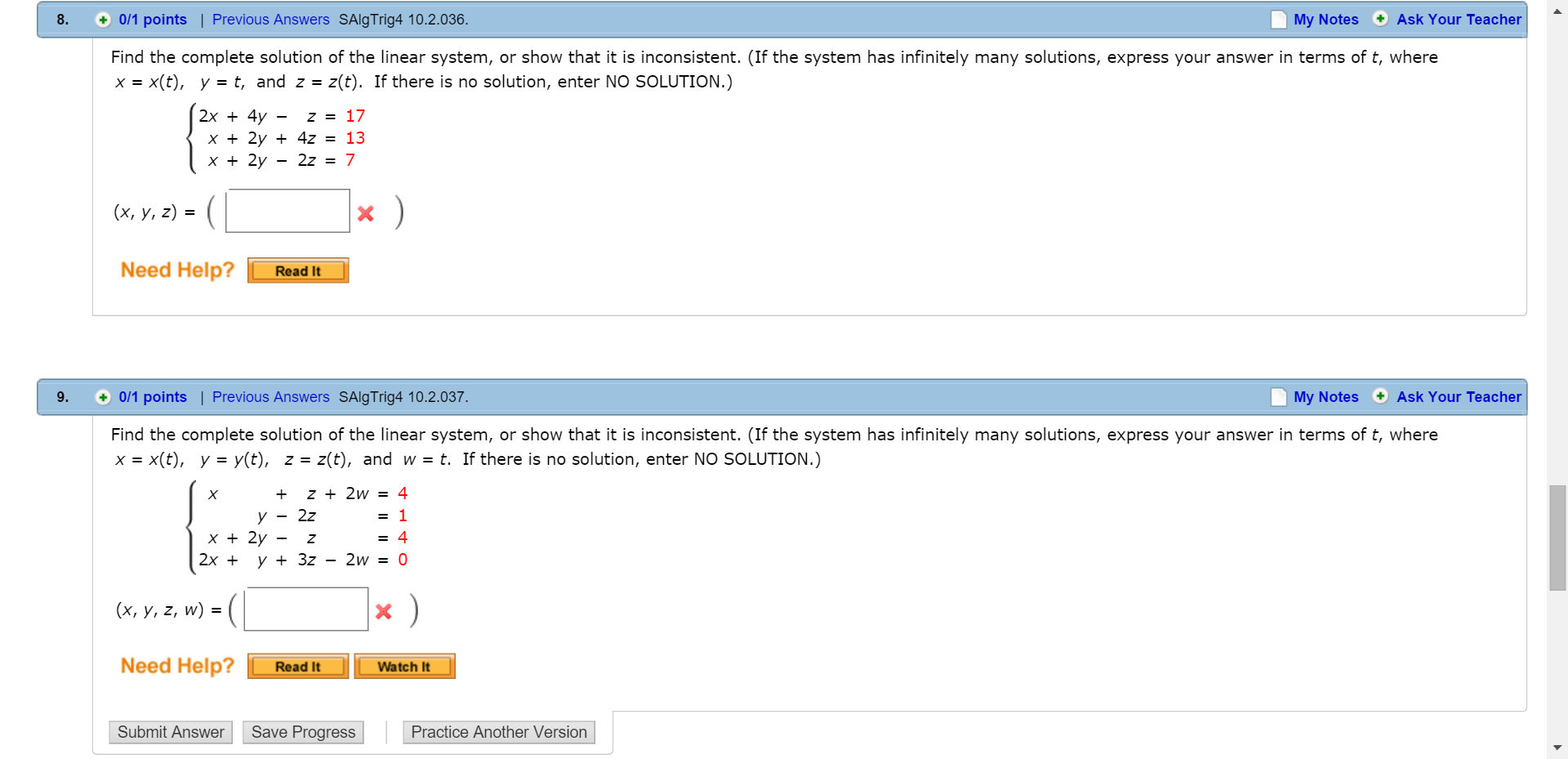 Solved: Find The Complete Solution Of The Linear System, O... | Chegg.com