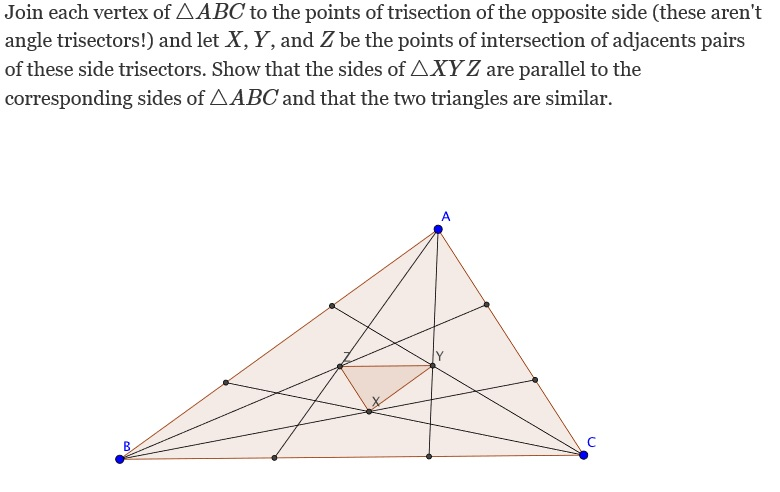 Solved Join Each Vertex Of Abc To The Points Of Trisection 