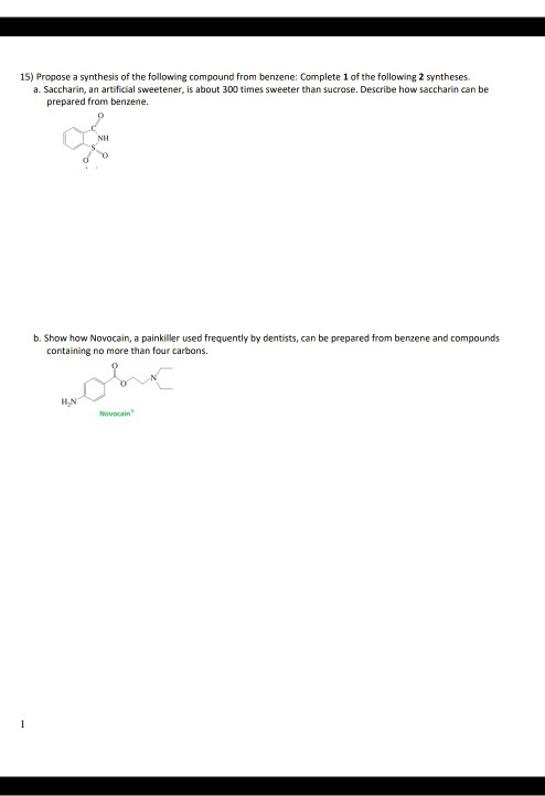 Solved 15) Propose a synthesis of the following compound | Chegg.com