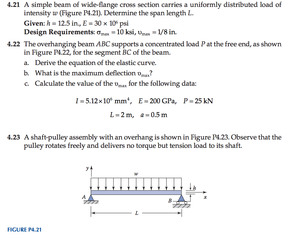 Solved A simple beam of wide-flange cross section carries a | Chegg.com