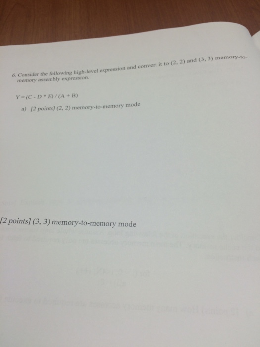 Solved Consider the following high-level expression and | Chegg.com