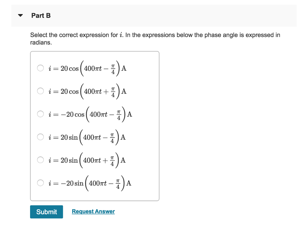 solved-constants-part-a-a-sinusoidal-cument-is-zero-at-t-chegg