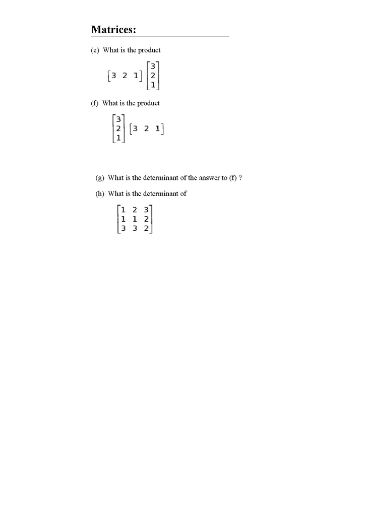 find the product of matrices 1 2 3