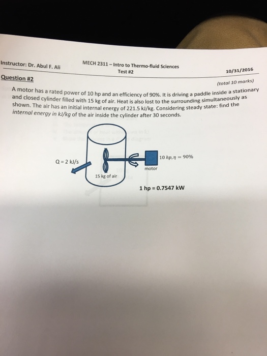 Solved A motor has a rated power of 10hp and an efficiencyof | Chegg.com