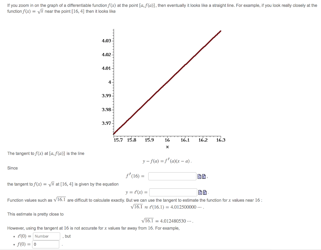 Solved If you zoom in on the graph of a differentiable | Chegg.com