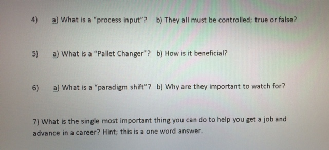 Solved What is a "process input"? They all must be | Chegg.com