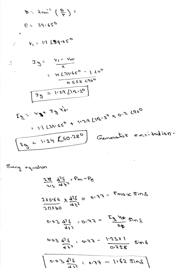 (Solved) - A 60Hz synchronous generator has a transient reactance of 0. ...