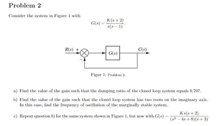 Solved Problem 2 Consider the system in Figure 1 with Go) | Chegg.com