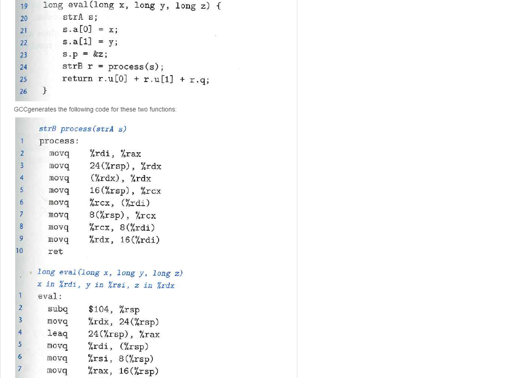 Solved For this exercise, we will examine the code generated | Chegg.com