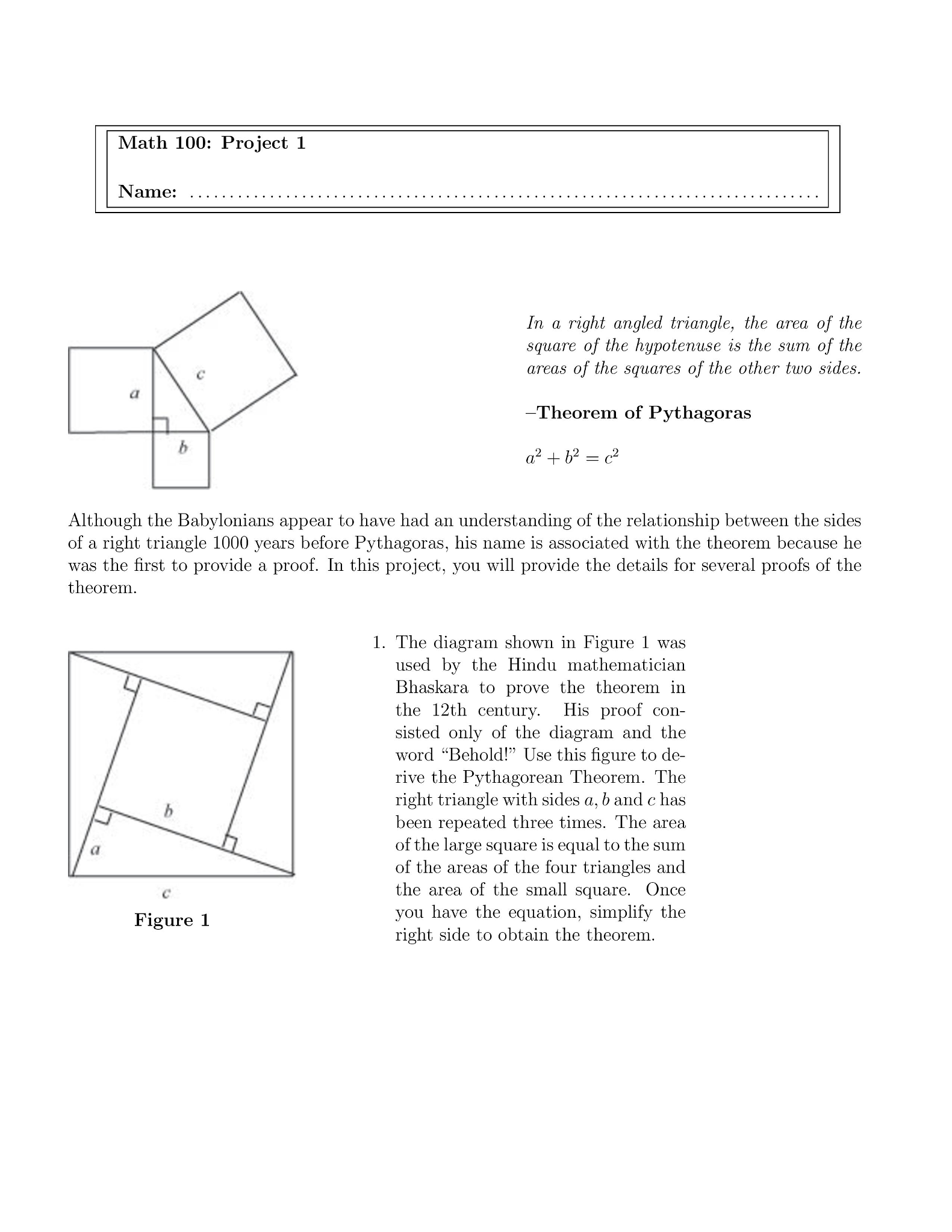 Solved In a right angled triangle, the area of the square of
