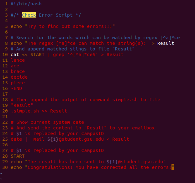 Solved Hi, I have the following shell script code in vi | Chegg.com