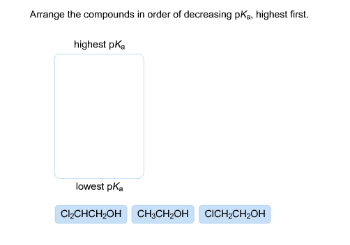 Solved Arrange the compounds in order of decreasing pKa, | Chegg.com